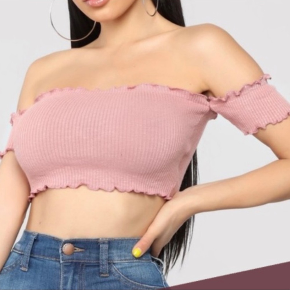 Fashion nova pink off shoulder top